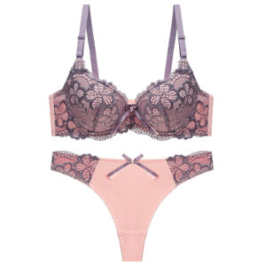Luxe Lace Comfort - Purple lace bra and underwear set – elegant everyday lingerie by Freyona