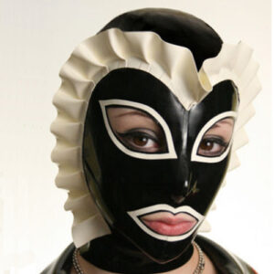 Latex Ruffle Hood - Black Siren edestä | Freyona Boutique