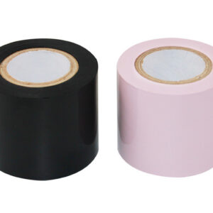 Itseensä tarttuva bondage-teippi mustana ja vaaleanpunaisena