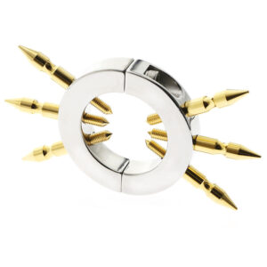 Teräksinen kontrollirengas kullansävyisillä piikeillä