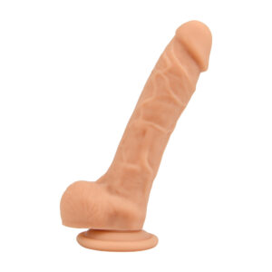 Realistinen silikonidildo imukupilla 21 cm