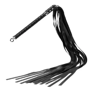 Käsintehty RISE Long Flogger Soft Tails musta. Freyona.