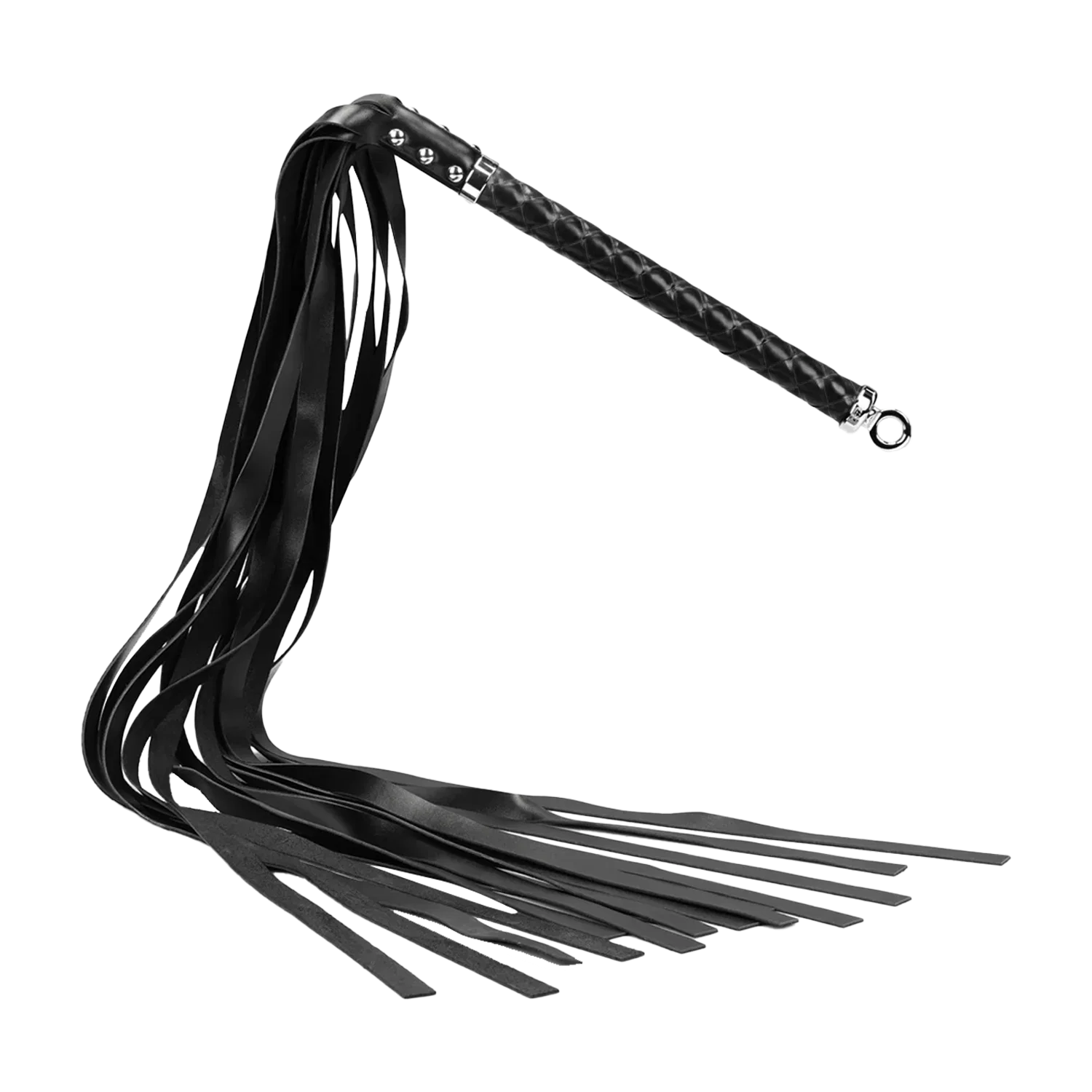 RISE - Long Leather Flogger (Soft Tails) - Musta - Image 2