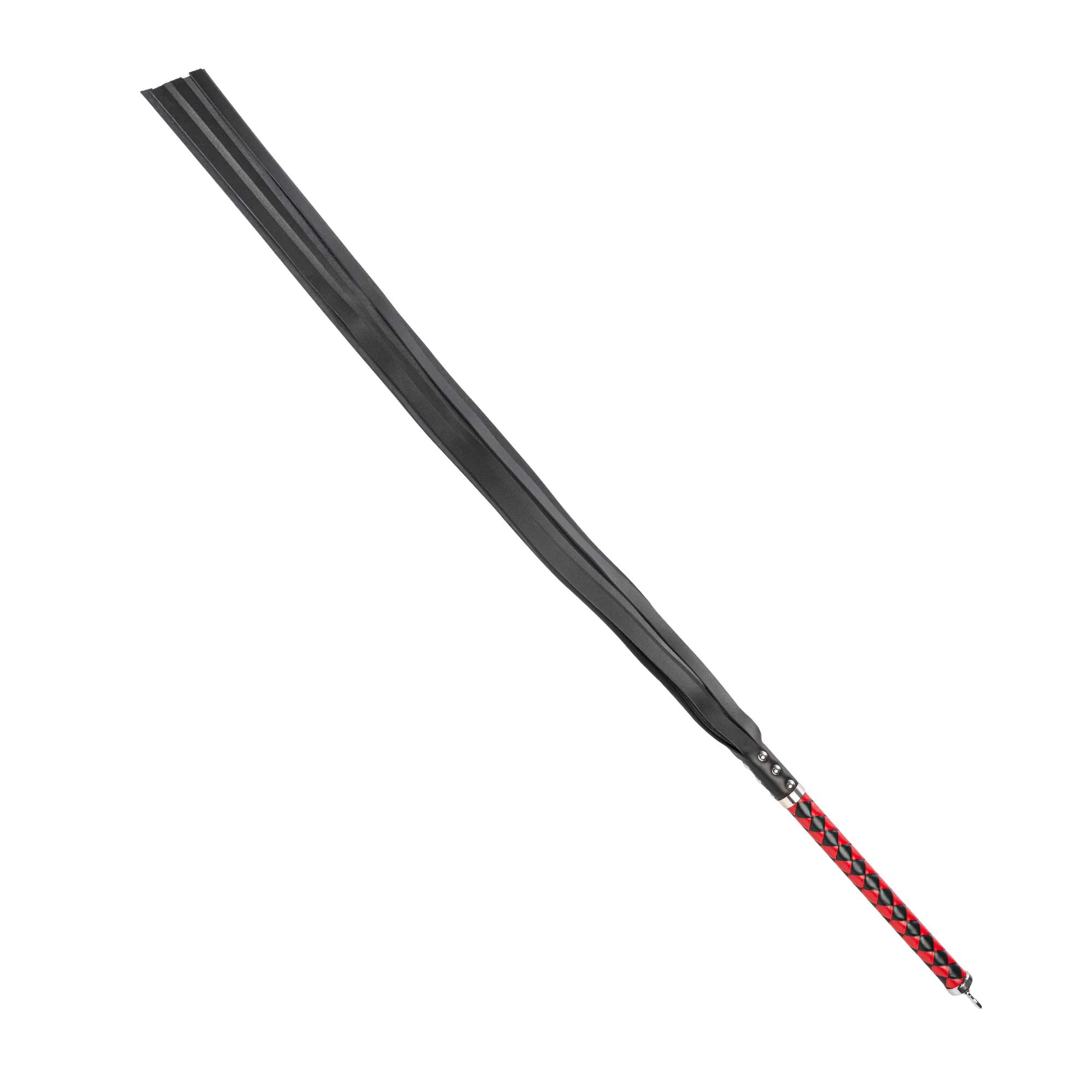 RISE - Long Leather Flogger (Soft Tails) - Musta/Punainen - Image 5