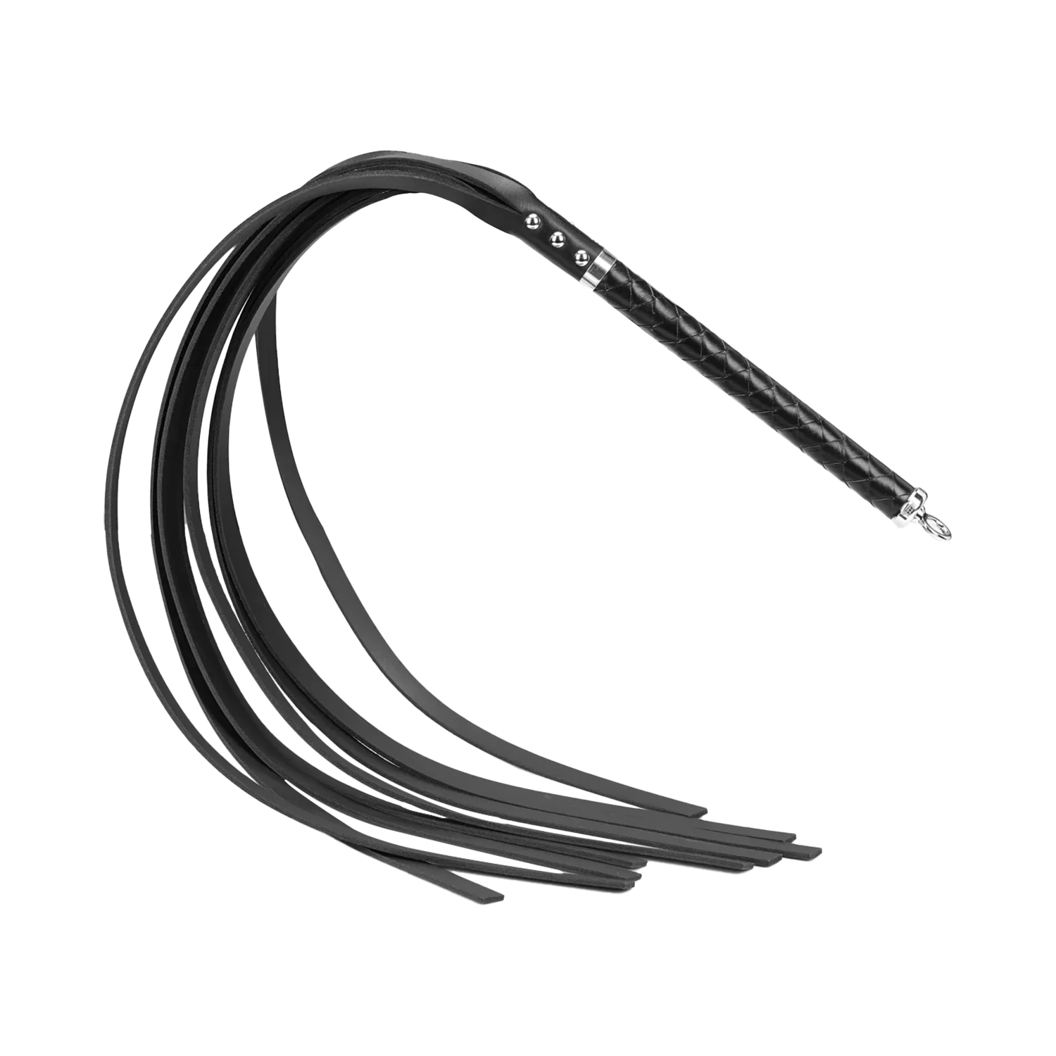 RISE - Long Leather Flogger (Hard Tails) - Musta - Image 2