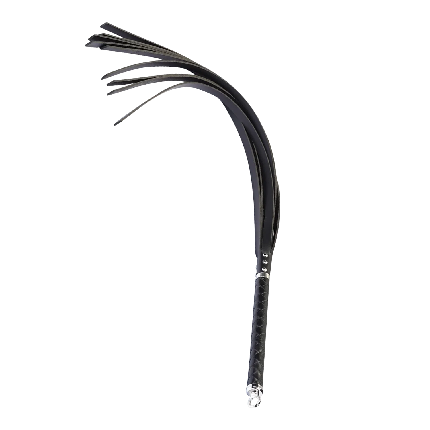 RISE - Long Leather Flogger (Hard Tails) - Musta - Image 3
