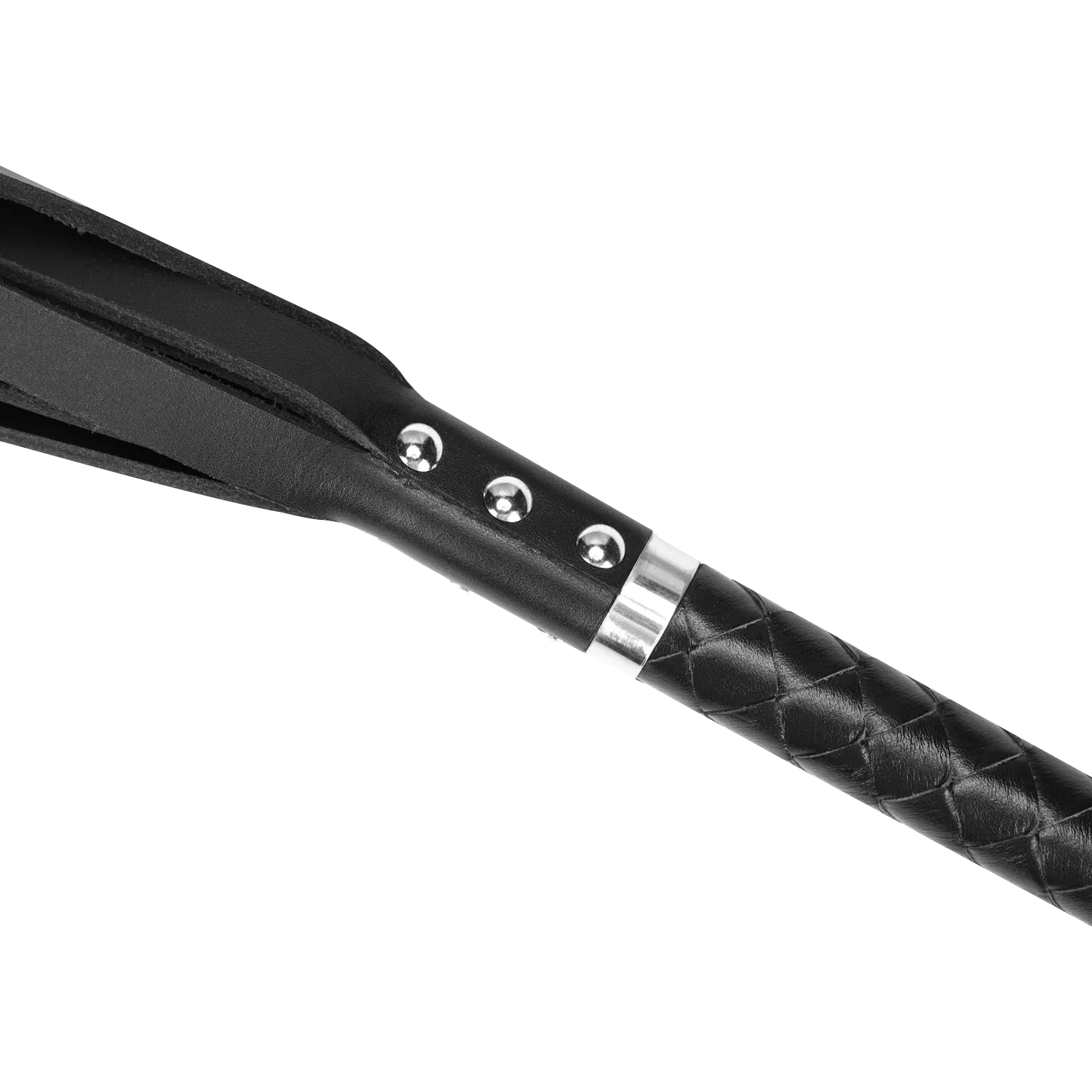 RISE - Long Leather Flogger (Hard Tails) - Musta - Image 4