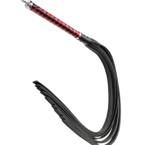 RISE - Long Flogger(Hard Tails) musta/punainen. Freyona.