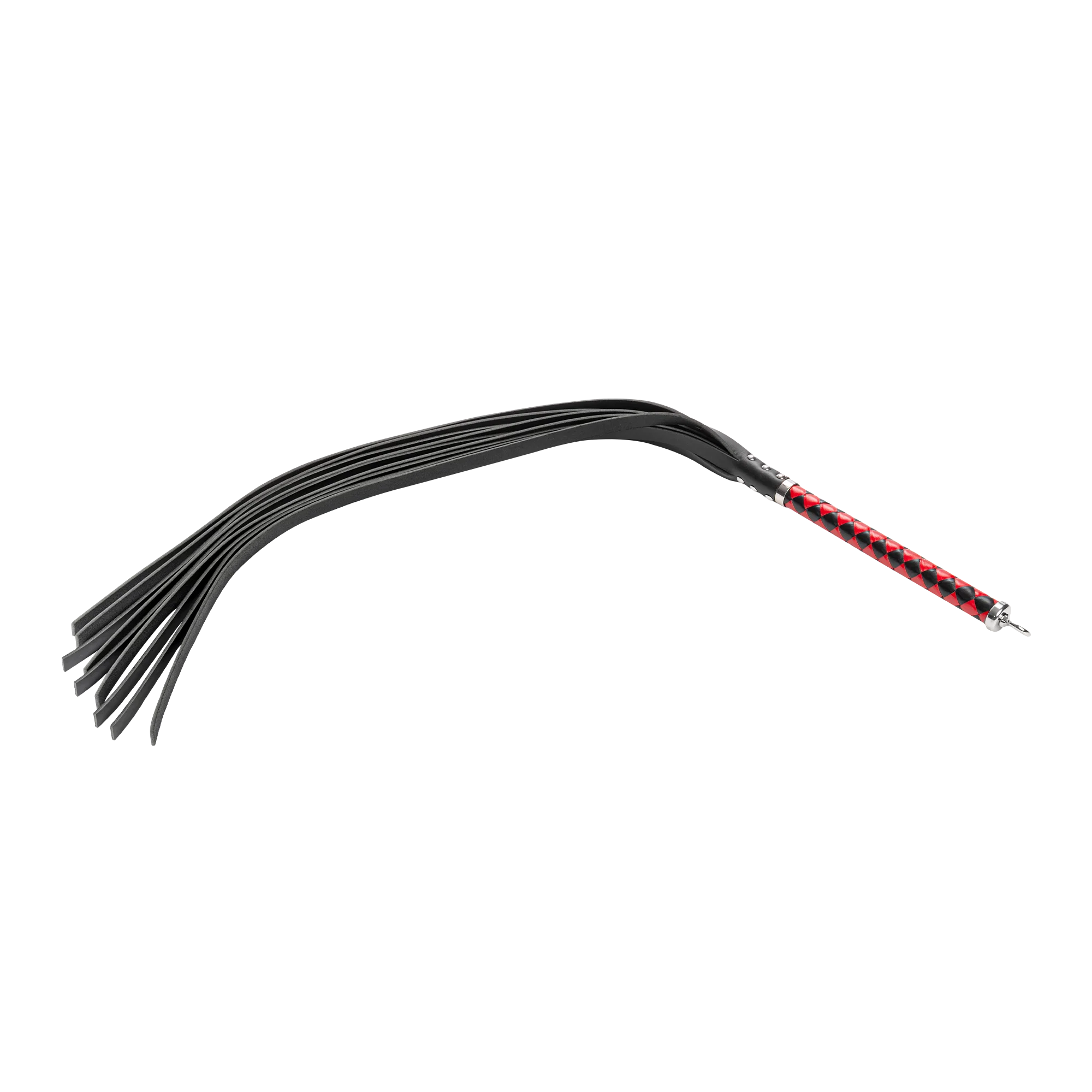 RISE Long Leather Flogger (Hard Tails) – Musta/Punainen - Image 8