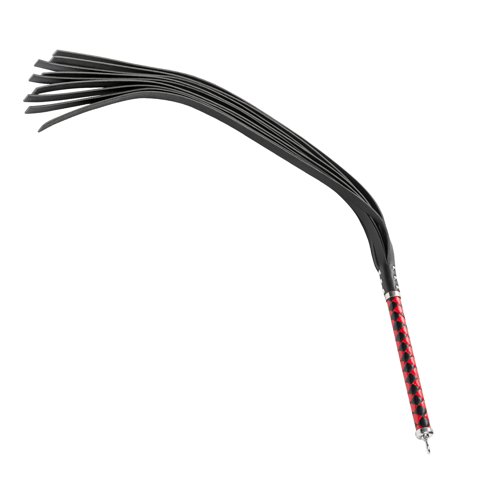 RISE Long Leather Flogger (Hard Tails) – Musta/Punainen - Image 7