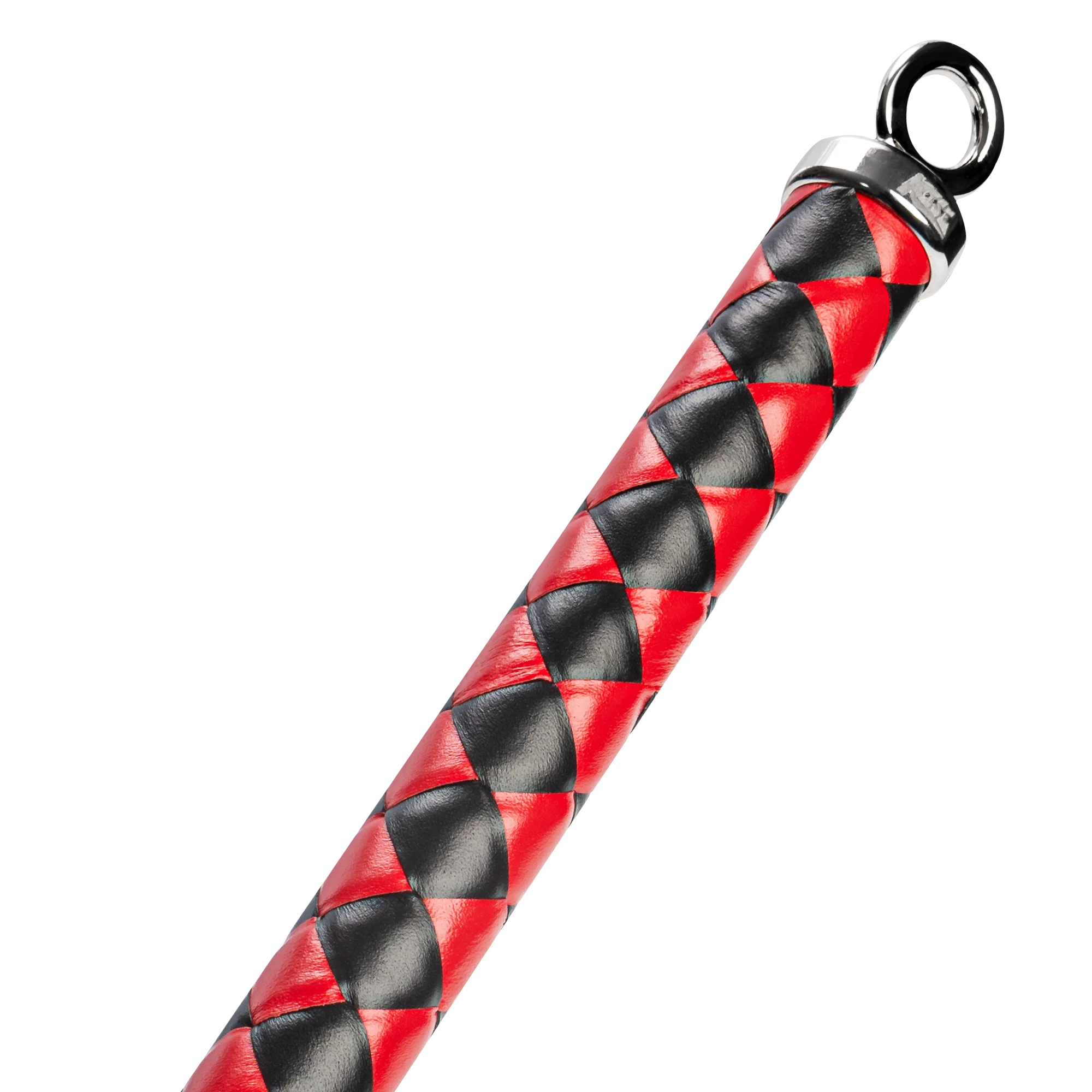 RISE Long Leather Flogger (Hard Tails) – Musta/Punainen - Image 4