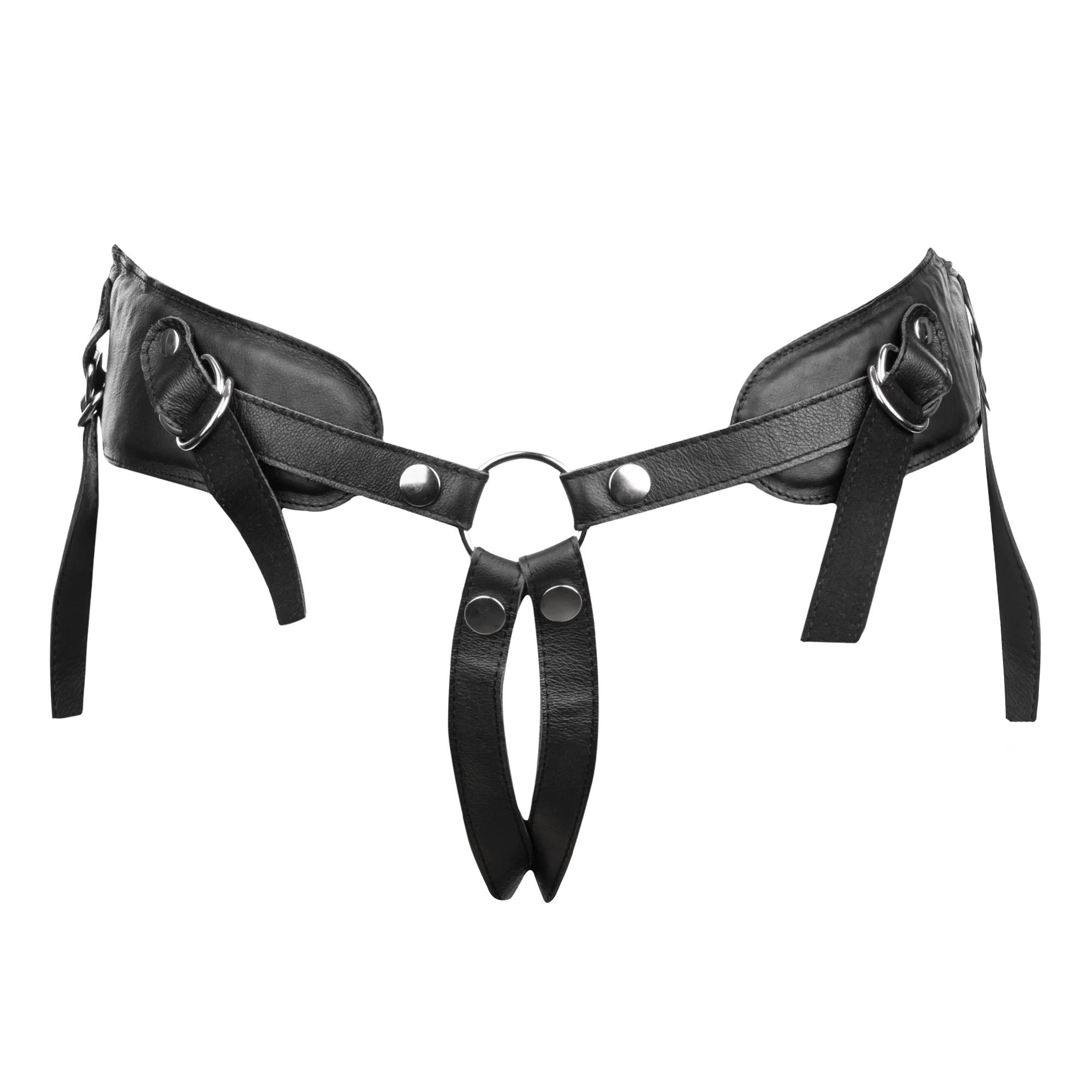Rimba Bondage Play Nahkaiset Strap-on-Valjaat Pehmusteella - Image 4