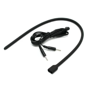 Rimba Electro Play bipolaarinen uretraalidilataattori 38 cm musta silikoninen sähköstimulaatiolaite. Freyona.