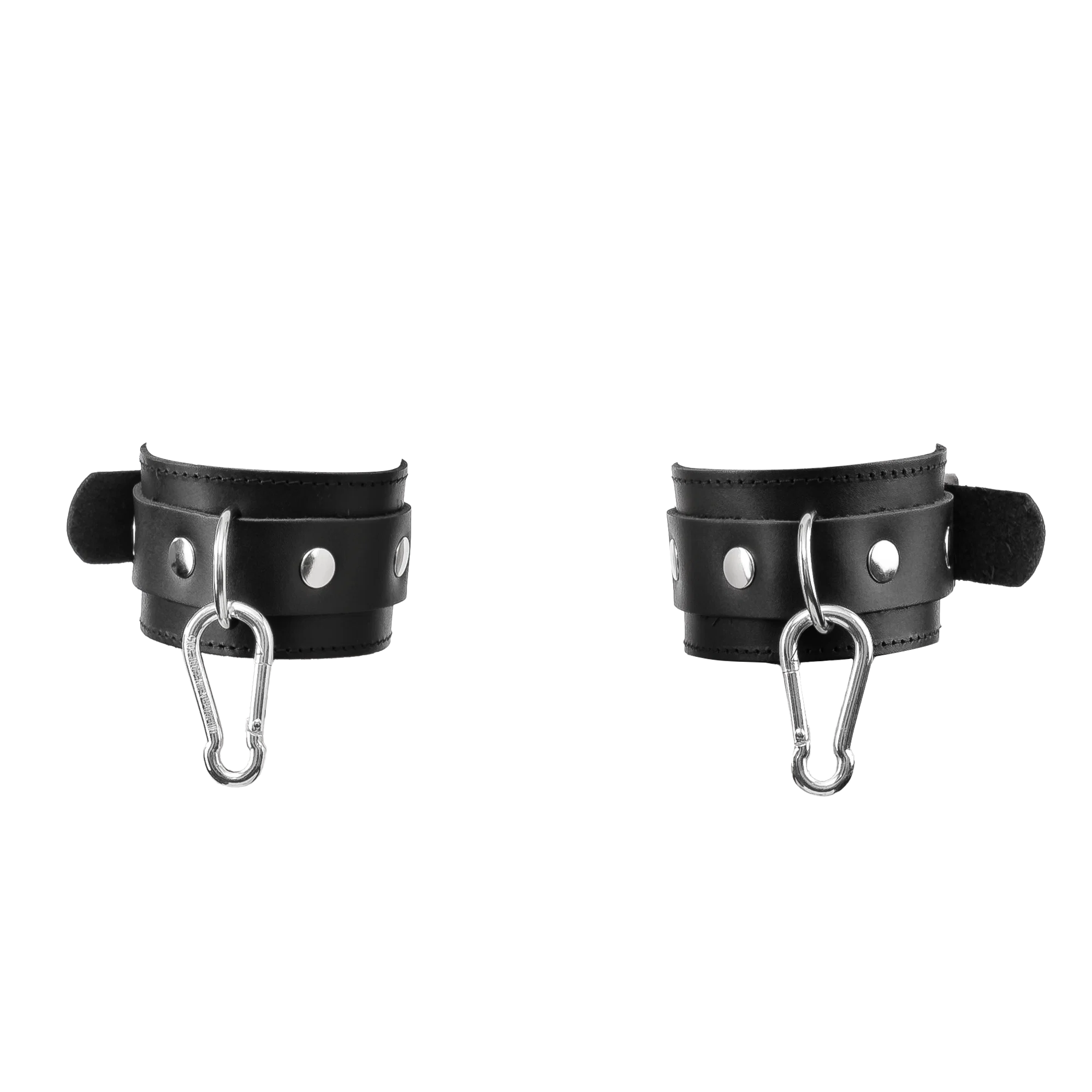 Rimba Nahkainen Bondage Harness Rannekahleilla – Musta - Image 5