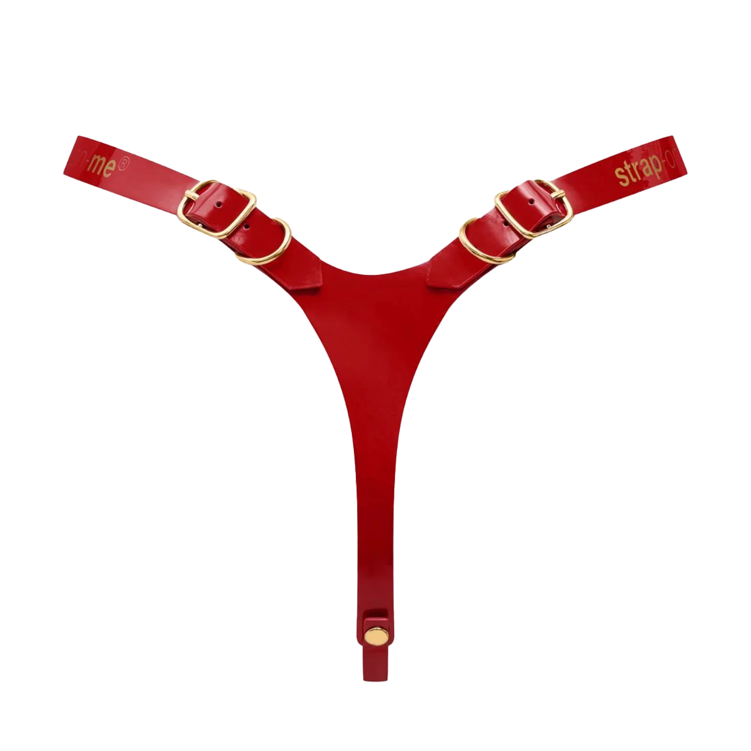 Strap-On-Me Fabulous Kiiltävä Strap-On-Harness, Musta/Punainen - Image 7