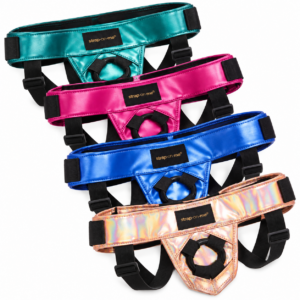 Säädettävä Strap-On-Me harness metallinhohtoisissa väreissä. Freyona.