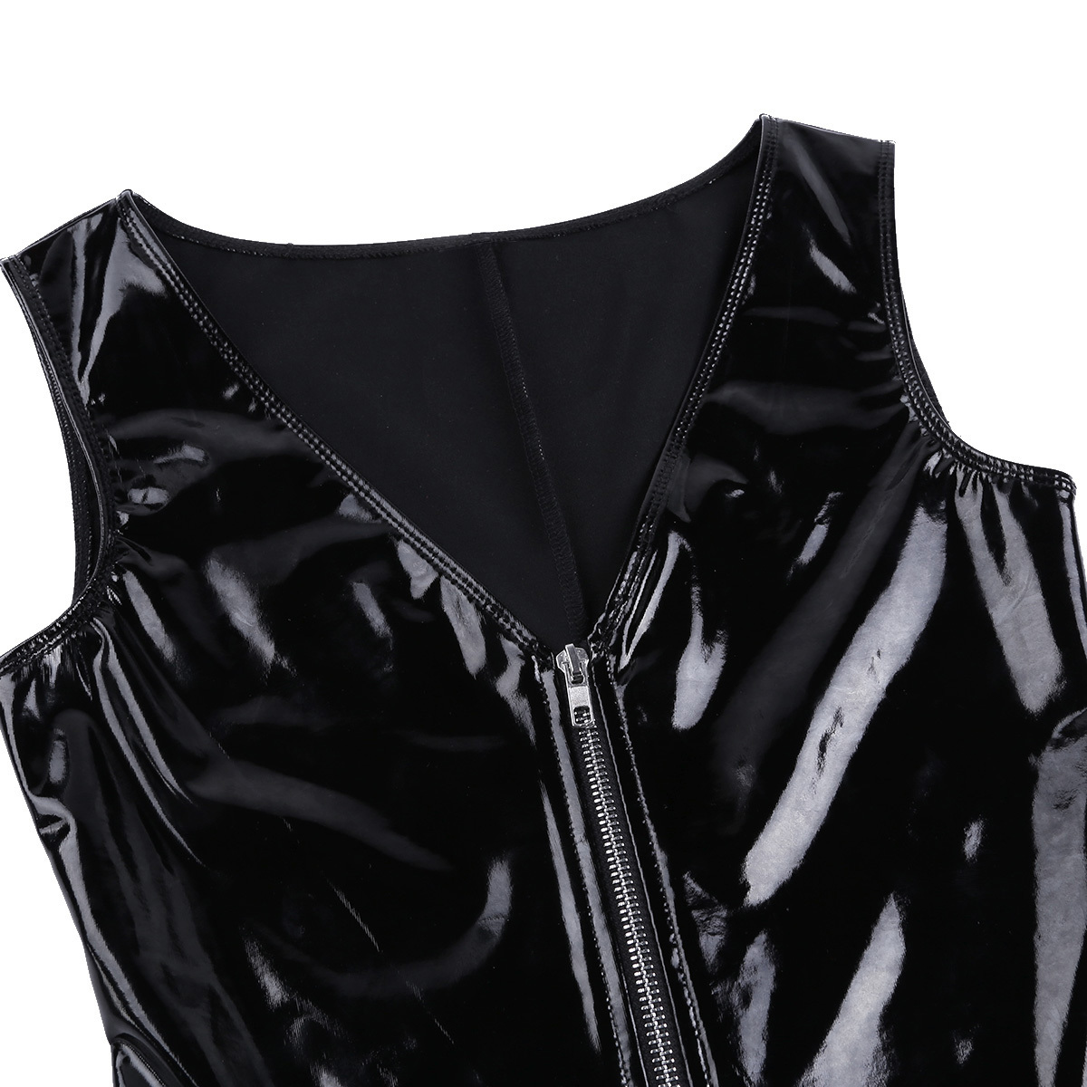 Musta Wetlook Body – Syvä V-pääntie & Vetoketju - Image 6