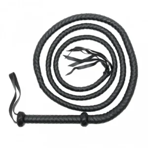 Rimba Arabian Bullwhip pitkä musta punottu PU-härkäruoska 270 cm. Freyona.