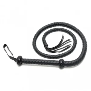Rimba Arabian Bullwhip musta punottu PU-härkäruoska rannelenkillä 165 cm. Freyona.
