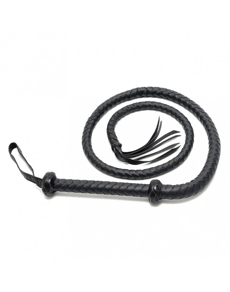 Rimba Arabian Bullwhip musta punottu PU-härkäruoska rannelenkillä 165 cm. Freyona.