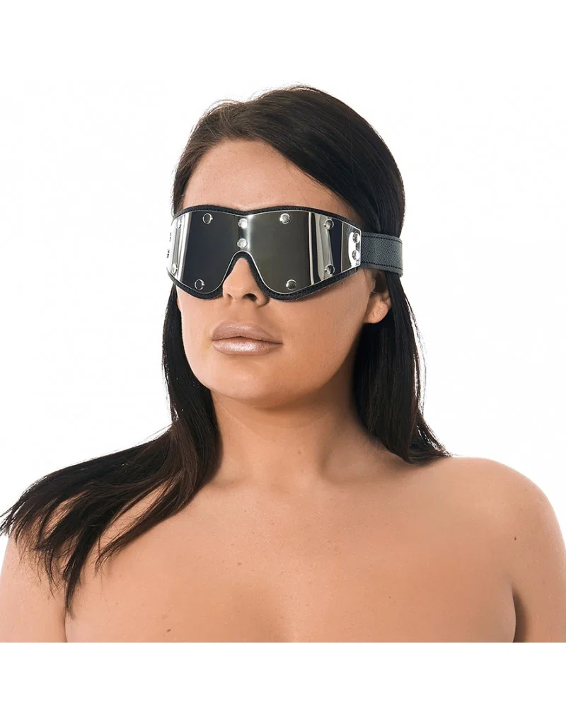 Rimba Bondage Play nahkainen silmänaamio metallivahvikkeella. Freyona.