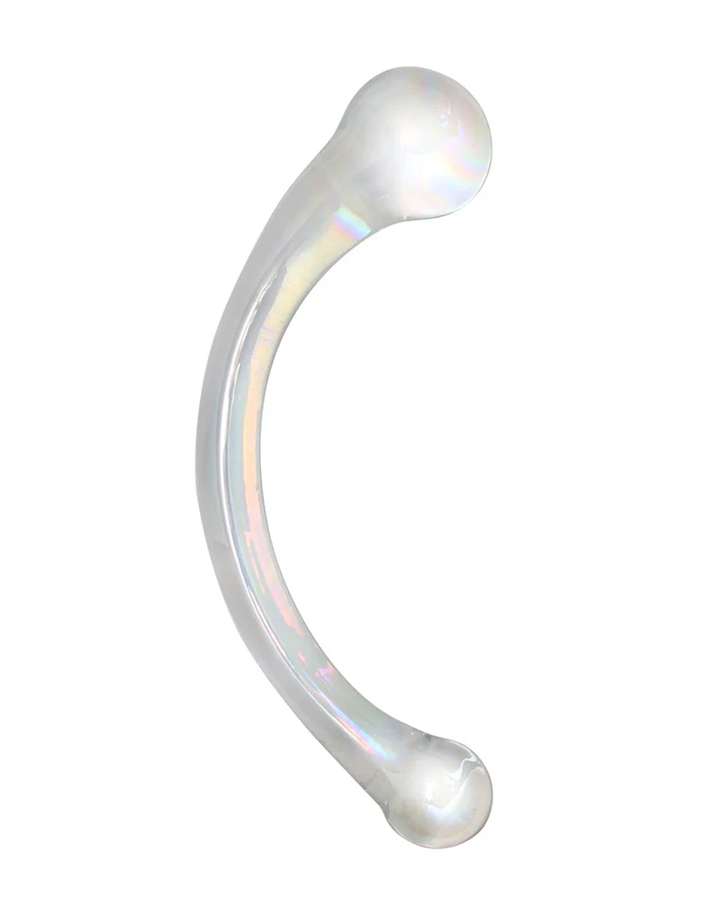 Wanda kaareva kaksipäinen lasidildo 18 cm | Freyona