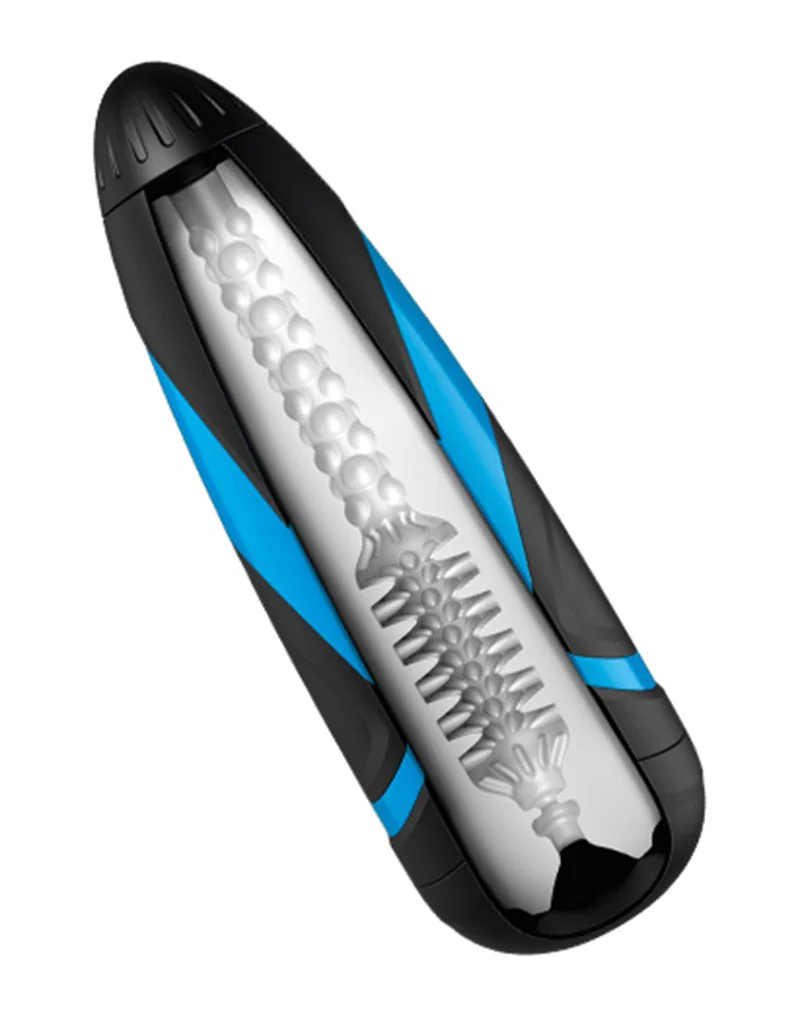 Satisfyer Men – säädettävä masturbaattori kuvassa halkaistuna.