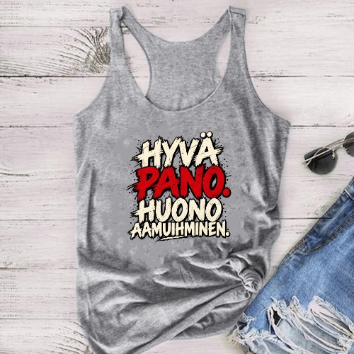 "Hyvä pano. Huono aamuihminen." - Unisex toppi - Useita värejä - Image 4
