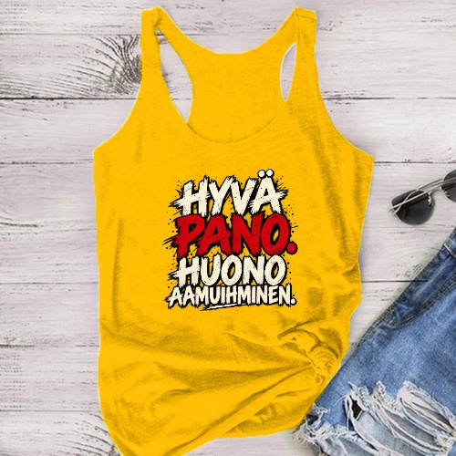 "Hyvä pano. Huono aamuihminen." - Unisex toppi - Useita värejä - Image 6
