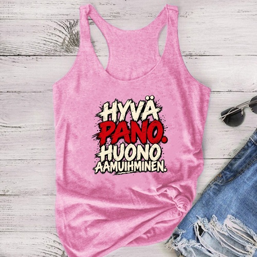 "Hyvä pano. Huono aamuihminen." - Unisex toppi - Useita värejä - Image 5
